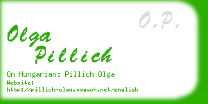 olga pillich business card